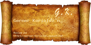 Gerner Koriolán névjegykártya